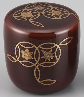 棗（なつめ）溜塗・四季七宝蒔絵