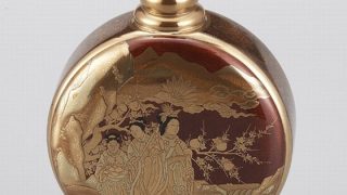 BE536 高級輪島塗 六歌仙蒔絵 石州形菓子椀 十客 歌違い蓋 漆 塗