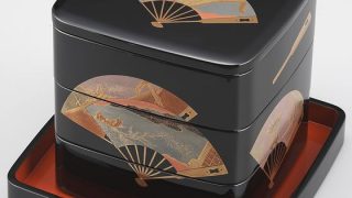 三段重・扇面源氏香蒔絵 825,000円（税込） | 輪島塗の塗師屋