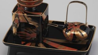 屠蘇器 越前塗 結び熨斗蒔絵 七ツ組 天然木 共箱 屠蘇器 越前塗 結び熨斗蒔絵 七ツ組 天然木 共箱