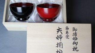 結婚祝いに輪島塗の汁椀を。夫婦椀揃 1組55000円（税込・送料無料）