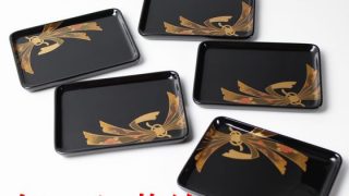輪島塗、沈金蒔絵、小皿、20枚 散る