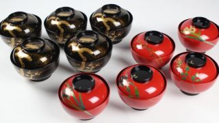 極小保管傷のみ！深みある糸目紅溜塗に極上稲穂福来雀蒔絵のお椀2点（検輪島塗雑煮椀 輪島塗の雑煮椀の様々な種類や模様 | 輪島塗の塗師屋 輪島漆器大雅堂