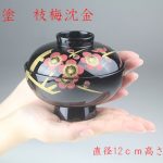 輪島塗椀　枝梅沈金